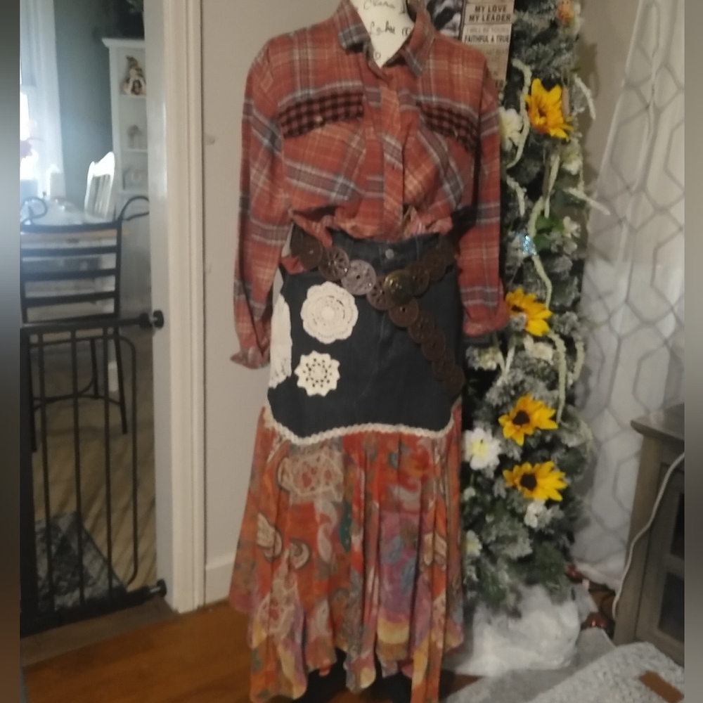 Levi's Multicolor Patchwork Maxi Skirt - image 1